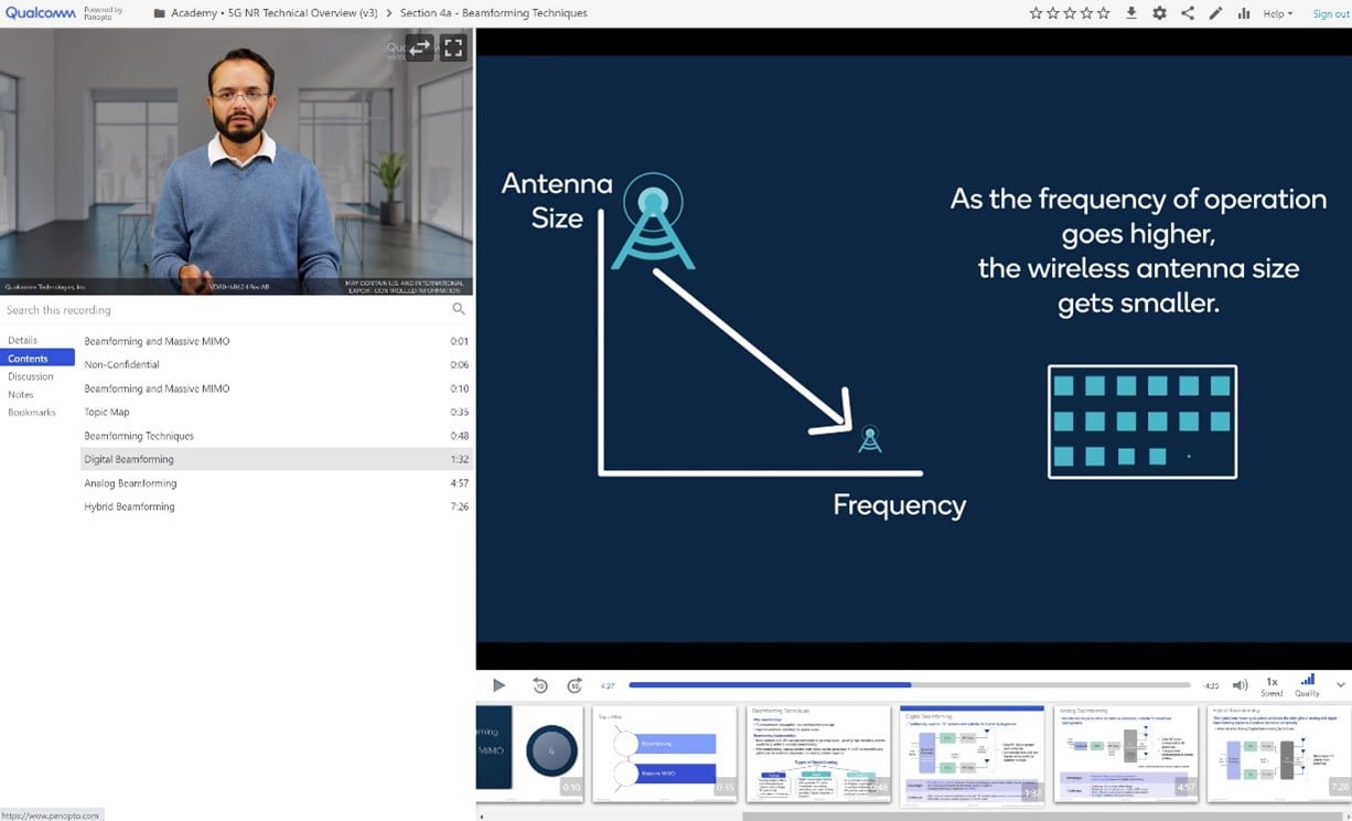 Qualcomm 5G engineer teaching eLearning training for 5G