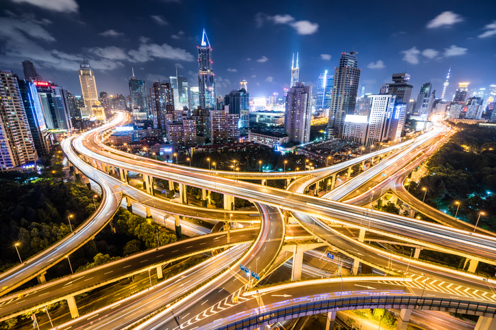 cityscape with 5g networks