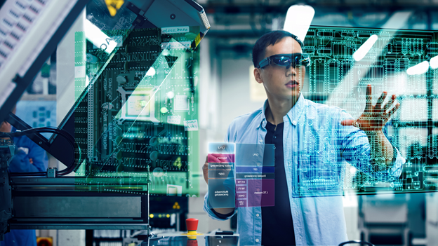 man in lab studying IoT concepts